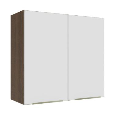 Imagem de Armário Aéreo 70 Cm 2 Portas Rustic/branco Veludo Lux Madesa Rustic/branco Veludo