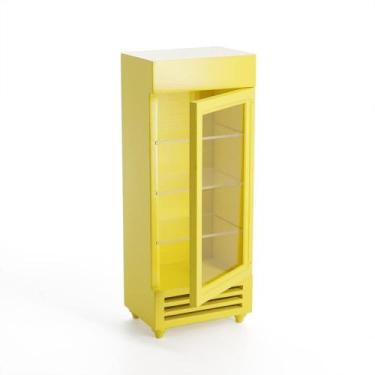 Imagem de Geladeira em miniatura Odoria Fridge 1/12 Dollhouse Yellow