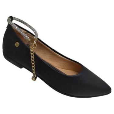 Imagem de Sapatilha Bico Fino Santinelli 1266-554-232 Feminina - Preta-Feminino