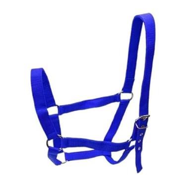 Imagem de Generic Cabresto de cavalo, corda de cavalo, boa, correia de PP, leve, ao desgaste, cabresto de pressão para queixo e garganta para, Azul