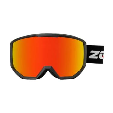 Imagem de ANSUNDA Óculos de esqui OTG, óculos de neve e snowboard esportivo para jovens adultos 100% proteção UV400 antiembaçamento (armação preta alça preta - lente vermelha profunda Revo (VLT 22%))