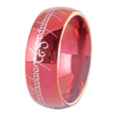 Imagem de CLOUD DANCER Anel élfico, joia rúnica élfica, aliança de casamento de carboneto de tungstênio para homens e mulheres, anel mágico de 8 mm, ajuste confortável tamanho 4-17 e gravação personalizada