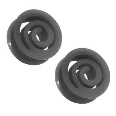 Imagem de Pierced Owl Túneis de silicone ultra flexível espiral dupla alargada, vendidos como um par, Silicone, Sem Pedra Preciosa