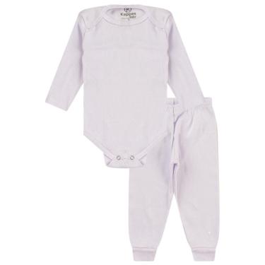 Imagem de Kit Body Bebê Canelado 2 Peças Kappes Branco-Feminino