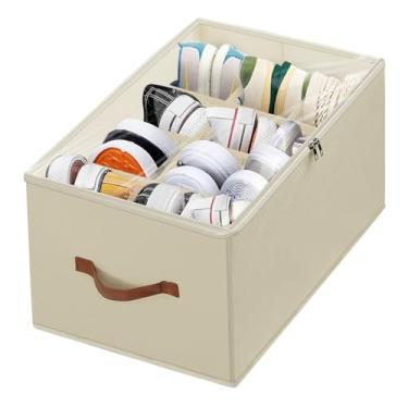 Imagem de XiflLife Organizador de sapatos para armário, caixa organizadora dobrável de armazenamento de sapatos com capa transparente e alças resistentes, caixa de armazenamento de sapatos para tênis, sandálias