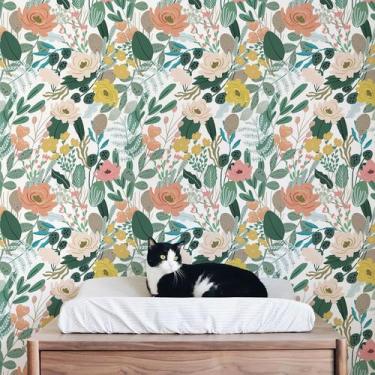 Imagem de Papel de parede Simon & Siff Vintage Floral Peel and Stick 17,3 x 400 