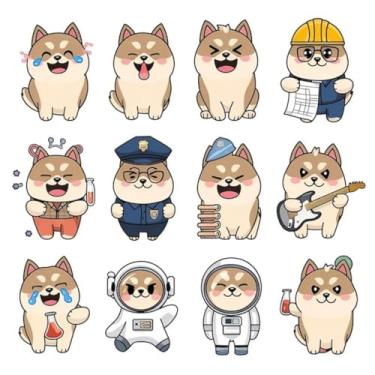 Imagem de Adesivo de Parede com Animais Kawaii para Quarto Infantil Decorativo e Fofinho 50x50cm