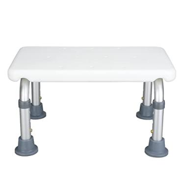 Imagem de Banqueta de banho Assento de chuveiro com altura ajustável antiderrapante Banco de chuveiro de liga de alumínio para bebês idosos com deficiência Banco de segurança compacto e