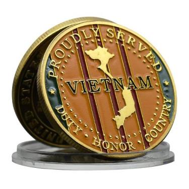 Imagem de Moeda comemorativa: medalhão do serviço de guerra do Vietnã, 35g de fe
