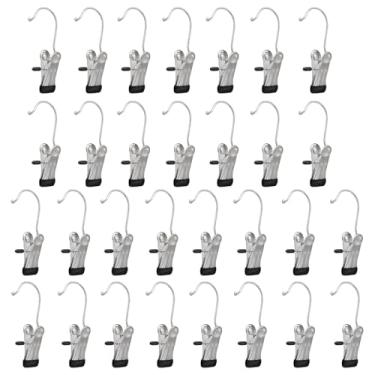 Imagem de Zorfeter Pacote com 30 cabides de bota, clipes de pendurar resistentes, alfinetes de lavanderia, clipes de toalha, ganchos multifuncionais para casa e viagens/calças, chapéus, meias, luvas