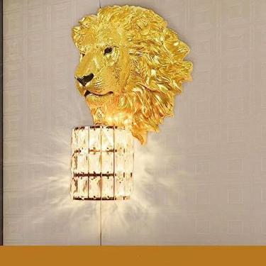 Imagem de Luminária de parede Leão de Arte Contemporânea Personalizada e Criativa para Sala de Estar, Quarto, Escritório, Casa de Campo, Quarto Infantil, Corredor de Hotel, Luz LED (Estilo 12)