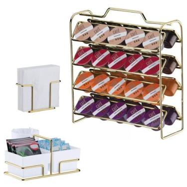 Imagem de Kit Café 3 Peças Suporte 40 Cápsulas Três Corações Porta Sachês Guarda