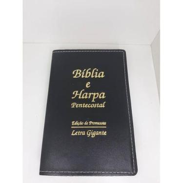 Imagem de Bíblia Sagrada Luxo Letra Gigante com Harpa Promocional, Preto