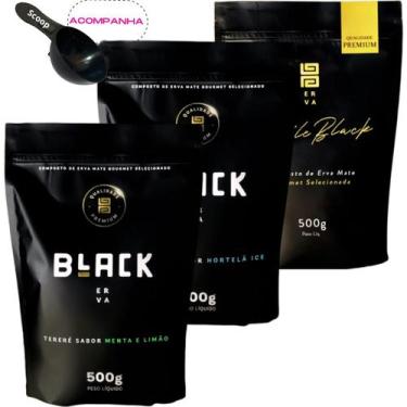 Imagem de KiT Tereré 3 Pacotes Black Erva Mate Personalizado Gourmet Premium Esc