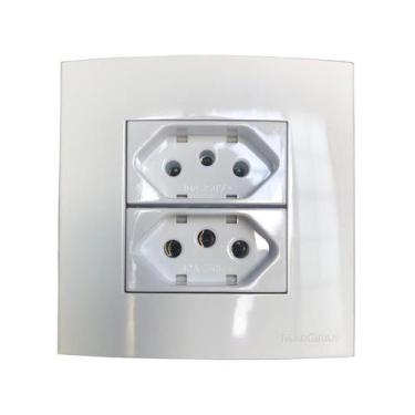 Imagem de Tomada Dupla Móvel Marmore Drywall Gesso Granito Móveis Pedra Embutir 