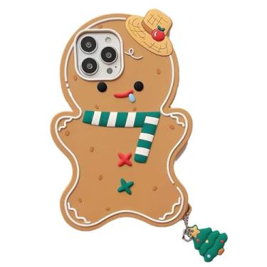 Imagem de Capa de telefone macia de silicone para Apple iPhone 17 Pro Max desenho 3D biscoito comida feriado vermelho verde marrom cor chapéu cachecol clássico fofo adorável crianças meninas