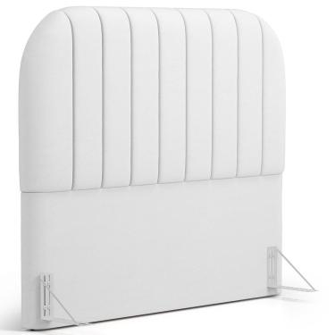 Imagem de Cabeceira Cama Box Queen Estofada Orgânica 160cm Alice W01 Facto Branco - Lyam Decor