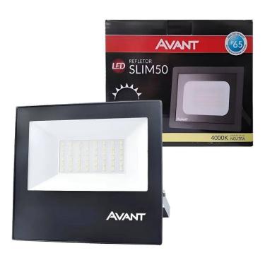 Imagem de Refletor Led Slim Holofote 50W Branco Neutro 4000K Ip65 Pret