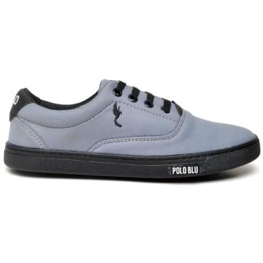 Imagem de Tenis Para Escola Infantil Confortavel E Duradouro, Preto/Preto, Cinza/Preto, Infantil, Ref.: 7750INF, Polo Blu ORIGINAL (Cinza/Preto, BR, Criança de 9 a 12 anos, Numérico, 35)