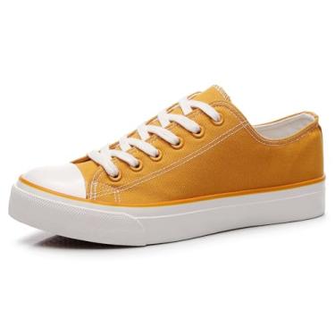 Imagem de Cull4U Old Times Tênis feminino de cano baixo, Amarelo, 34
