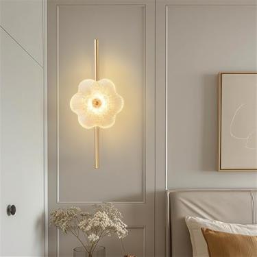 Imagem de Luminária de parede moderna e luxuosa com LED, estilo arte, para sala de estar, quarto, cabeceira, casa de campo, hotel, escada ou corredor (C 1 lâmpada)