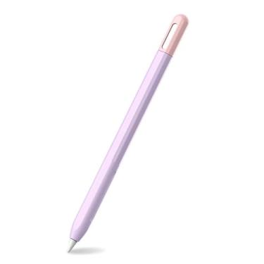 Imagem de Capa protetora de silicone para Apple Pencil Pro cor contrastante (roxa)