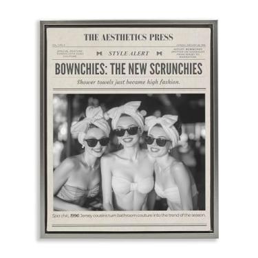 Imagem de Stupell Industries The Aesthetics Press Magazine arte de parede em tela flutuante com moldura cinza, design de A Barefoot Stylist, 53 x 43 cm