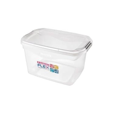 Imagem de Caixa Organizadora Multiuso, 39x29x19cm, 24L, Material PVC, Poliéster, MDF e Metal, para Roupas e Objetos em Closets e Guarda-Roupas