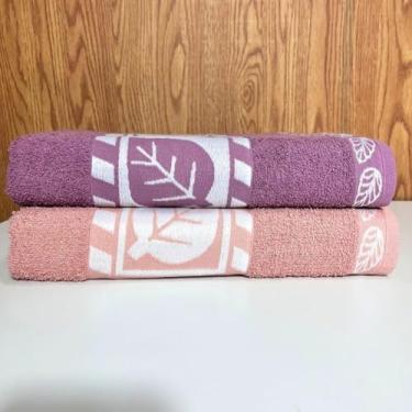 Imagem de Kit 2 Toalhas de Banho Grandes Felpudas 135x75cm 100% Algodão Puro Premium – Conforto e Maciez (LILÁS E ROSÊ)