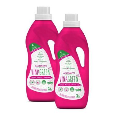 Imagem de Kit 2 Alvejante Sem Cloro Hipoalergênico Vinagreen 1L Sem Cloro Branqu