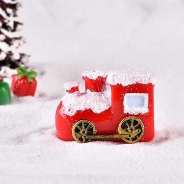 Imagem de 1 kit de miniaturas de Natal mini resina Papai Noel árvores de Natal boneco de neve micro acessórios de paisagem para globos de neve DIY vila de Natal