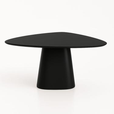 Imagem de Mesa De Jantar Cone Orgânica Tríon Redonda 130x133 Cm Laca Preta