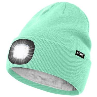 Imagem de Gorro iluminado por LED ATNKE USB recarregável 4 LED