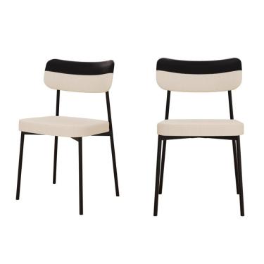 Imagem de Cadeira Mynna Fixa C/4 Pes 525 X 470 X 790 Mm C/2 Un.crt.areia/courino Preto Crt Areia/courino Preto