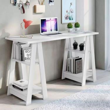 Imagem de Escrivaninha Vigor Candian Branco Produzida Em Mdp E Mdf Jcm