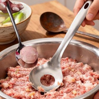 Imagem de 1 peça ferramenta para fazer bolas de carne aço inoxidável redondo bola de arroz modelador colher almôndega fazer molde utensílio de cozinha, 18,5 x 5,7 x 3,5 cm
