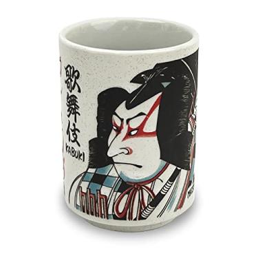 Imagem de MINO WARE JAPAN -Cerâmica Unomi-japonesa 266 ml, xícara de chá, caneca, sushi feito no Japão (C3-17 Kabuki Matsuoumaru)