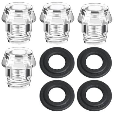 Imagem de Gallipower 4 conjuntos de peças de coador superior e anel de arruela, filtros de panela de café transparentes de substituição compatíveis com Farberware/Yosemite, peças de reposição para cafeteiras