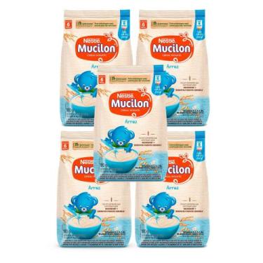 Imagem de Kit 5 Mucilon Arroz Cereal Infantil Sachê 180g