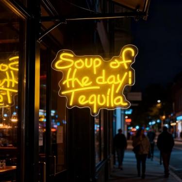 Imagem de Neonawall Neon Sign for Wall Decor Light Up Letters Business Led Sign Birthday Party Gifts Led Decorative Night Signs Room Decor Birthday Party Signs for Bar Club Restaurant (Soup of The Day Tequila)