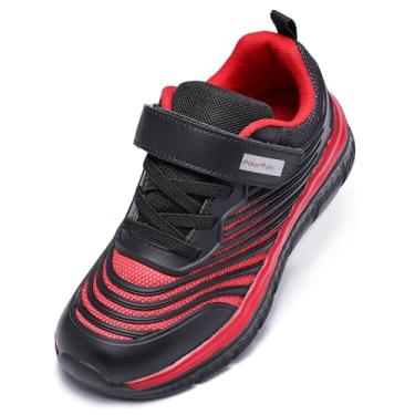 Imagem de PolarPals Tênis infantil para meninos e meninas, tênis de corrida leve com velcro, Preto, 13 Little Kid