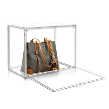 Imagem de EZJOB 1 pacote com caixa de sapatos de acrílico extragrande, caixas de armazenamento empilháveis de plástico transparente com organizador magnético de sapatos para armário de tênis, bota de sapato