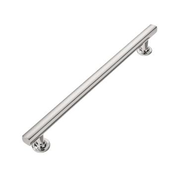 Imagem de khtumeware Puxadores de armário sólidos resistentes de níquel polido, 12 polegadas (305 mm), puxadores quadrados de gaveta, ferragens de armário, cozinha, banheiro, penteadeira, mesa,