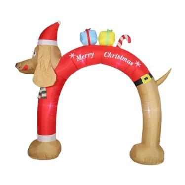 Imagem de Baoblaze Decoração de Natal Inflável com Figuras de Dachshund Gigantes e Luminosas para Jardim, Enfeite para as Festas de Fim de Ano.