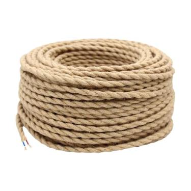 Imagem de Gralara Fio Elétrico Trançado Corda de Cânhamo 5m Decoração para Casa 2x0.75mm Corda Elétrica Cabo de Luz para Quarto Barra Sala Estar