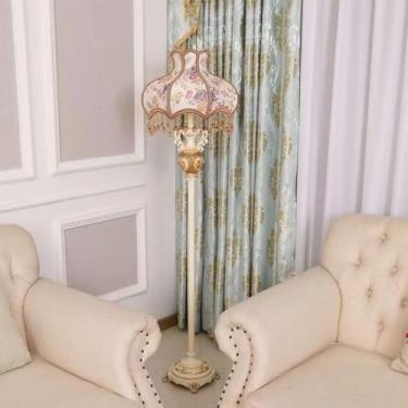 Imagem de Luminária de chão retrô americana, estilo europeu, luxuosa, para sala de estar, quarto, escritório, casa de campo, decoração de interiores, sofá (Estilo 5, 1 unidade)