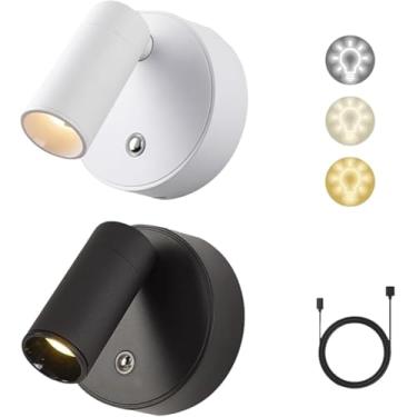 Imagem de Luminária LED de Mesa, Recarregável USB-C, 3 Níveis de Toque, Rotação 360°, Magnética, Abajur e Arandela de Parede, Branco