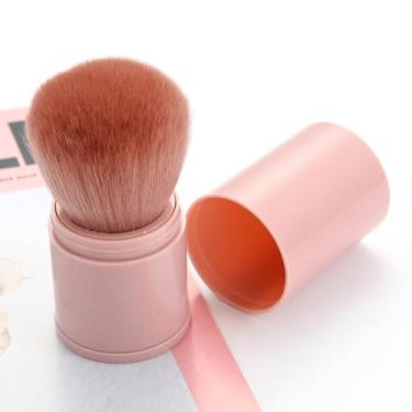 Imagem de 1 pincel de blush base pincel telescópico de maquiagem multifuncional ferramenta de beleza (rosa)