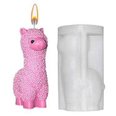 Imagem de vela alpaca,silicone para doces chocolate Little Alpacas - fondant para decoração bolo antiaderente, silicone resina epóxi em forma lhama Hoghaki