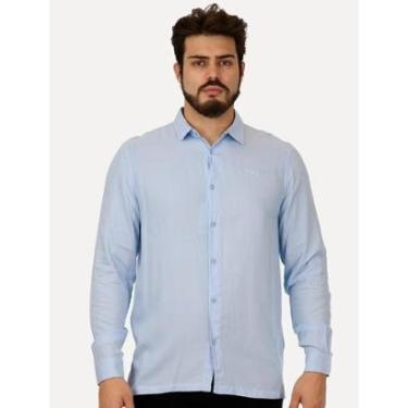 Imagem de Camisa Colcci Masculina Relax Logo Azul Claro-Masculino